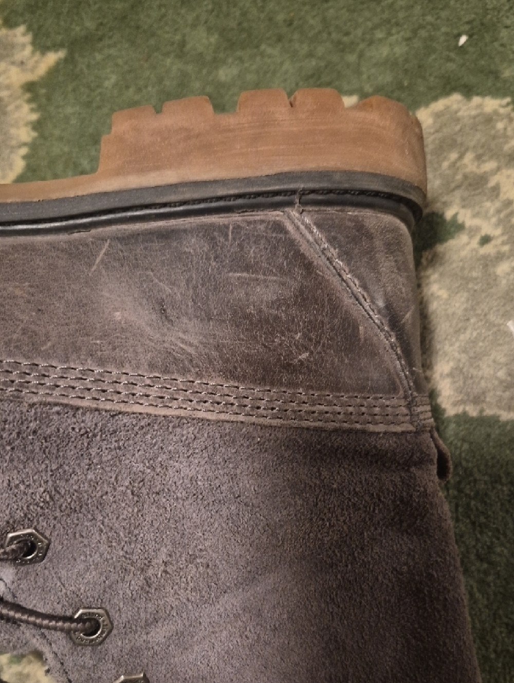 Timberland Dark Brown Suede Lace-Up Combat Boots — image 6 of 8